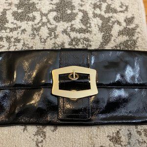 Hobo clutch black with gold buckle